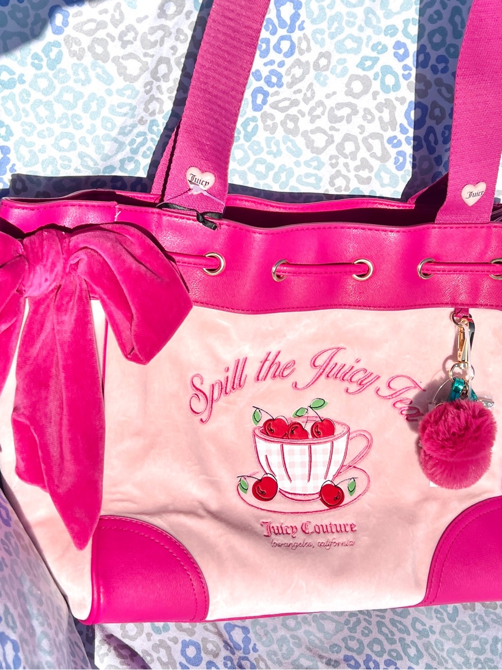 New Pink Juicy Couture Purse Daydreamer Tote Bag Handbag Spill the Juicy Tea